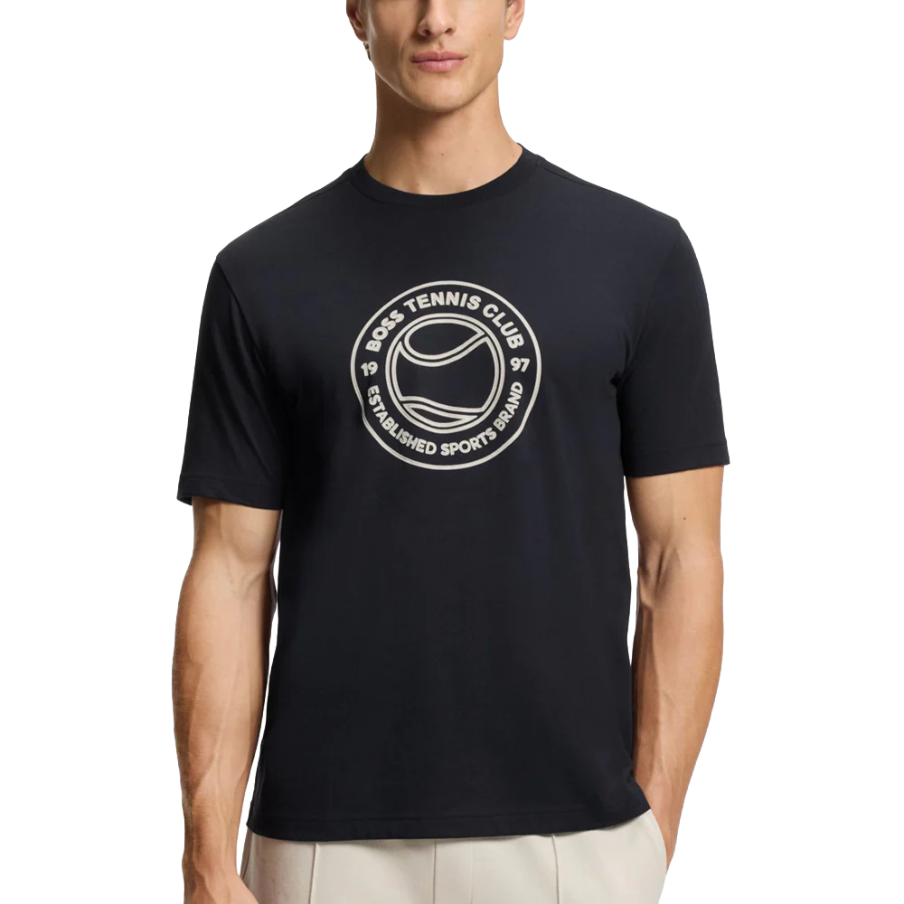 Cotton-Jersey T-shirt With Tennis-Themed Artwork - Image 3