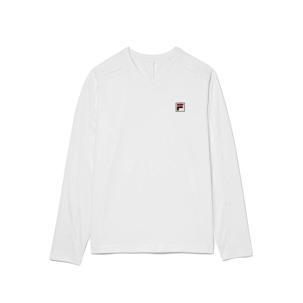 White Line Long Sleeve V-Neck