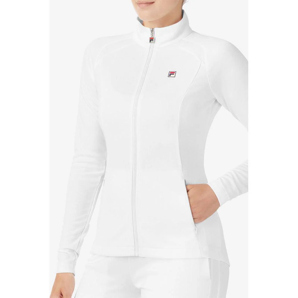 Fila White Line Track Jacket (Women's) - White - Image 3