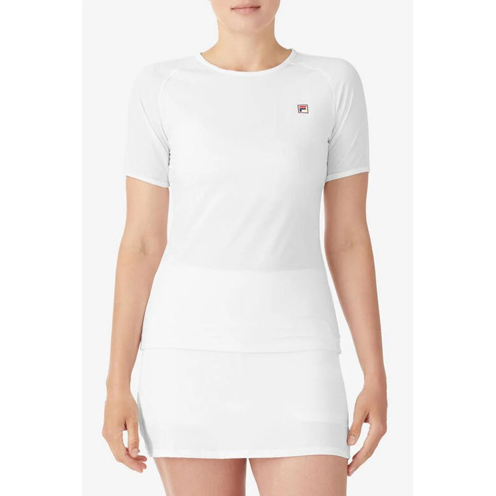 Fila White Line Short Sleeve Top - White - Image 2