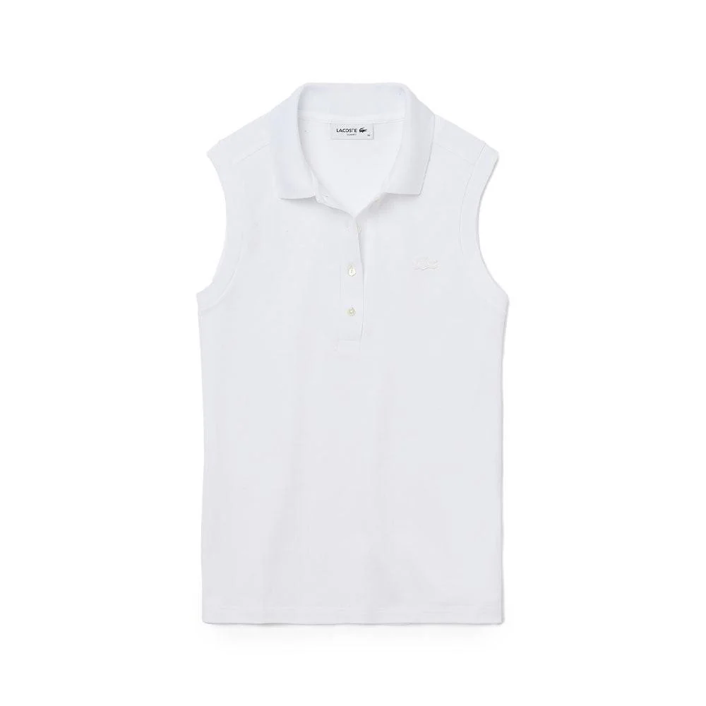 Slim Fit Sleeveless Cotton Piqué Polo Shirt