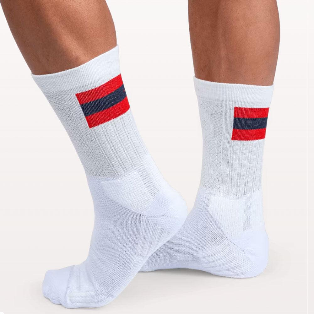 ON Tennis Socks - White/Red - Image 2