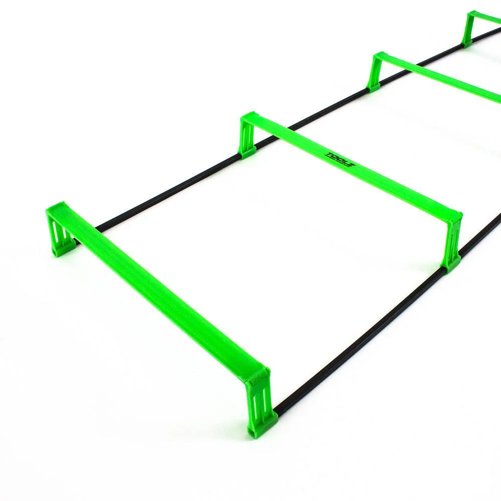 Agility Ladder With Hurdles (2m) - Black/Green